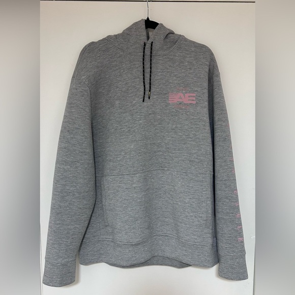⭐️ Men’s American Eagle 24/7 Gray Hoodie with Pink Logo Size XL - Picture 1 of 6